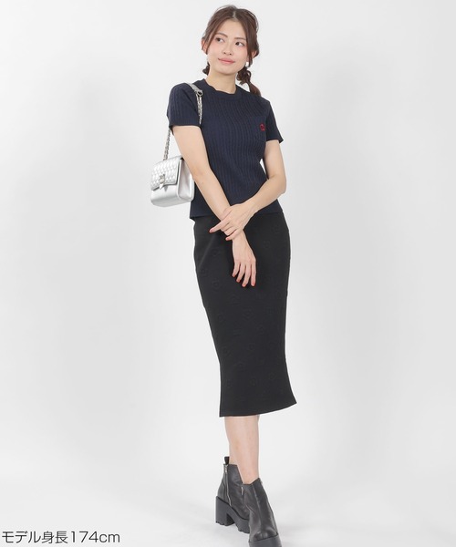 ニット セーター マリークワント mary quant デイジーワンポイント半袖 プルオーバー レディース デイジーワンポイント半袖 プルオーバー（ニット/セーター