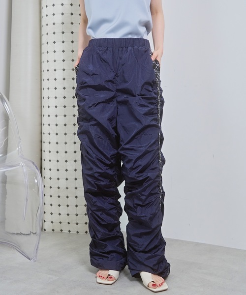 VIOLETTA（ヴィオレッタ） パンツ モノグラムロゴラインギャザー