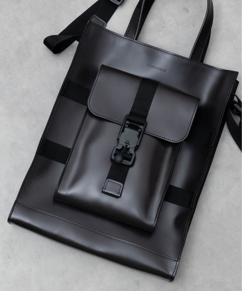 トートバッグ 「RS」MAKAVELIC / WATER PROOF LEATHER SHOULDER TOTE メンズ レディースの画像