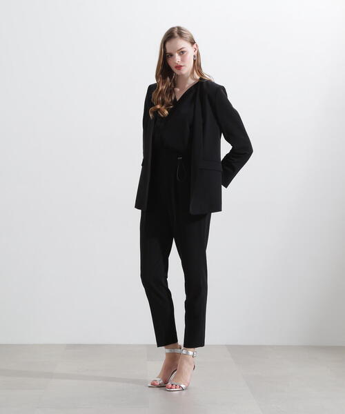日本製【Le minor】ウールモッサノーカラージャケット　グレー　SIZE38 セール】 リネンソロノーカラージャケット （ノーカラー