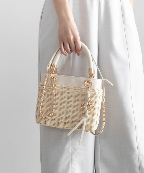 RANDA（ランダ） ハンドバッグ 2WAY ラタンスクエアハンドバッグ