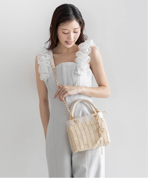 RANDA（ランダ） ハンドバッグ 2WAY ラタンスクエアハンドバッグ