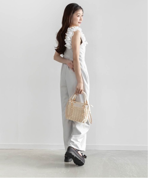 RANDA ハンドバッグ 2WAY ラタンスクエアハンドバッグ