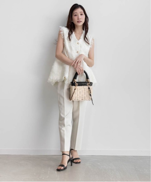 RANDA ランダ 2WAY ラタンスクエアハンドバッグ かごバッグ ホワイト RANDA｜2WAY ラタンスクエアハンドバッグ | Rakuten Fashion