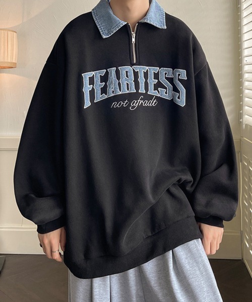 NOWLE（ノウル） トレーナー スウェット 「NOWLE」カレッジロゴ ハーフ