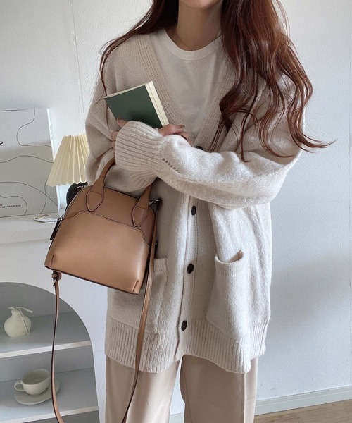 「andme」 「alma design」ニットカーディガン FREE モカ レディース_画像2