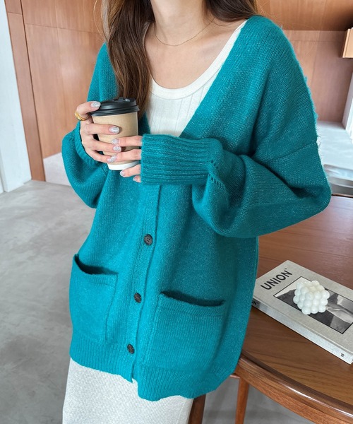 「andme」 「alma design」ニットカーディガン FREE モカ レディース_画像5