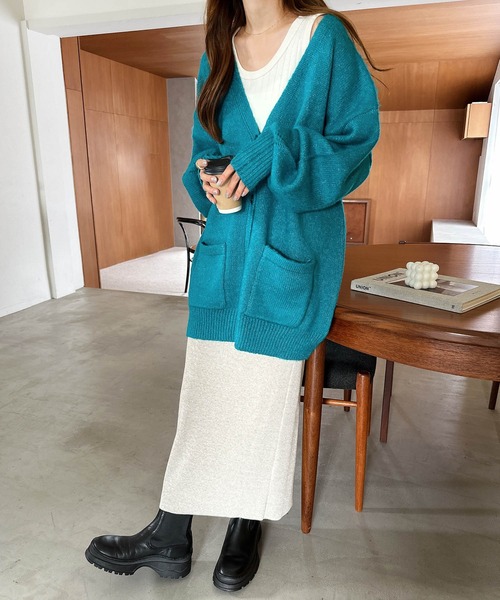 「andme」 「alma design」ニットカーディガン FREE モカ レディース_画像6