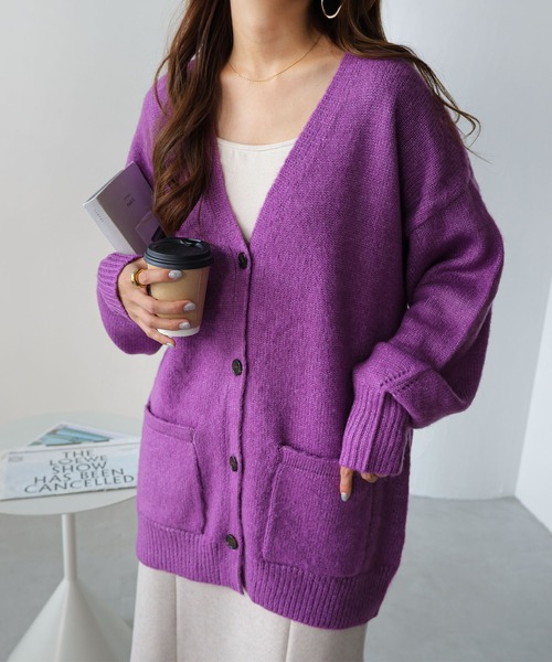 「andme」 「alma design」ニットカーディガン FREE モカ レディース_画像9