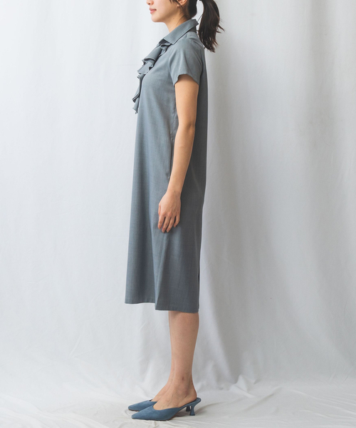 【極美品】NARACAMICIE ナラカミーチェ　フリル付きシャツワンピース 極美品】NARACAMICIE ナラカミーチェ フリル付きシャツ