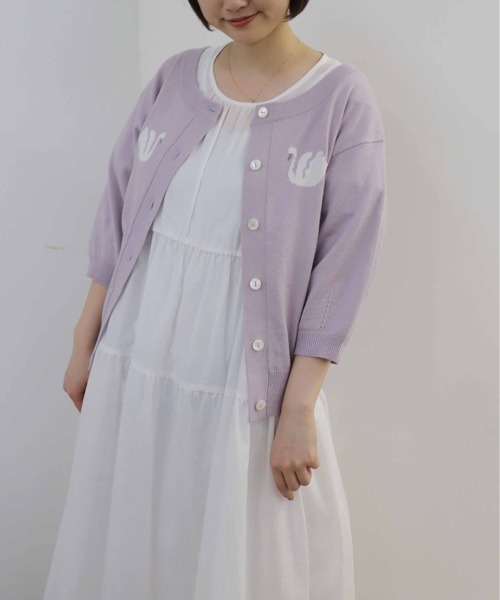 「haupia」 ニットカーディガン MEDIUM オフホワイト レディース_画像8