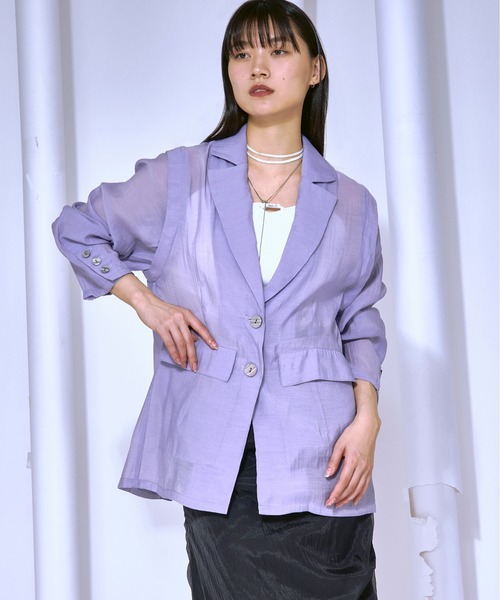 Ezick ジャケット テーラードジャケット Airy light ショルダータック