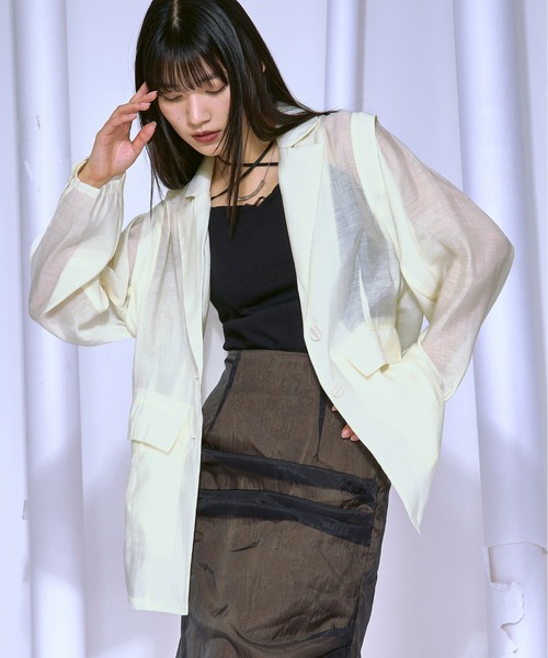 Ezick ジャケット テーラードジャケット Airy light ショルダータック