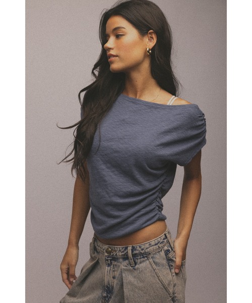 専用です！新品☆ALEXIA STAM サイドギャザーポートネックT Side Gather Boat Neck Tee | ALEXIA STAM