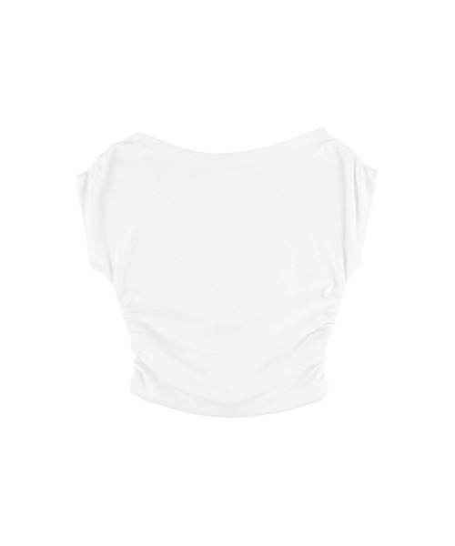 ALEXIA STAM（アリシアスタン） tシャツ Side Gather Boat Neck Tee