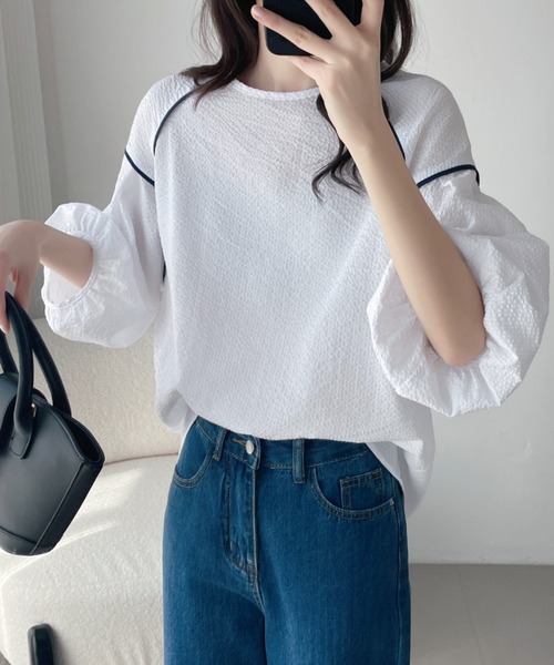Miss Chloé ストライプ 半袖ブラウス　ヴィンテージ 137597-1.jpg
