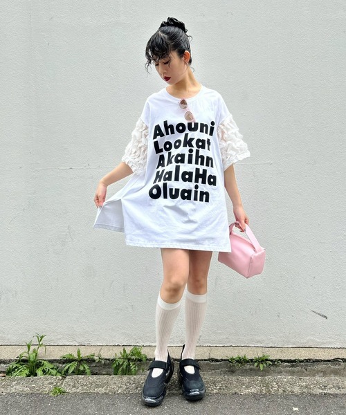 tシャツ 「Narcissus」フリルロングTシャツ レディース セール】【Narcissus】フリルロングTシャツ（Tシャツ/カットソー