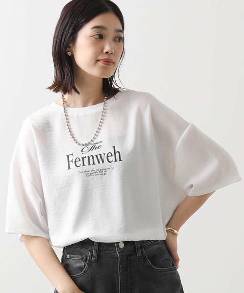 tシャツ ジョーゼットロゴ５分袖カットソー レディース