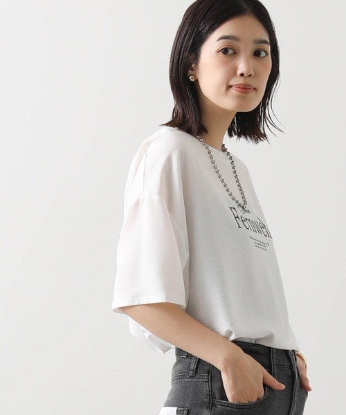 tシャツ ジョーゼットロゴ５分袖カットソー レディース Gready Brilliant tシャツ ジョーゼットロゴ5分袖カットソー