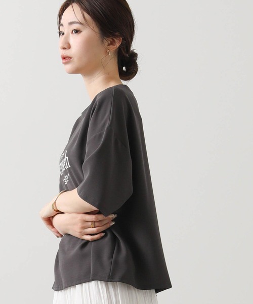 Gready Brilliant 半袖 カットソー レース ブラック Gready Brilliant tシャツ ロゴ袖シアー切替カットソー