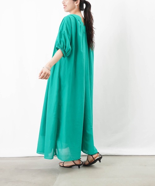 LADY LUCK LUCA ワンピース LC/LLL 綿ローンVネックワンピース