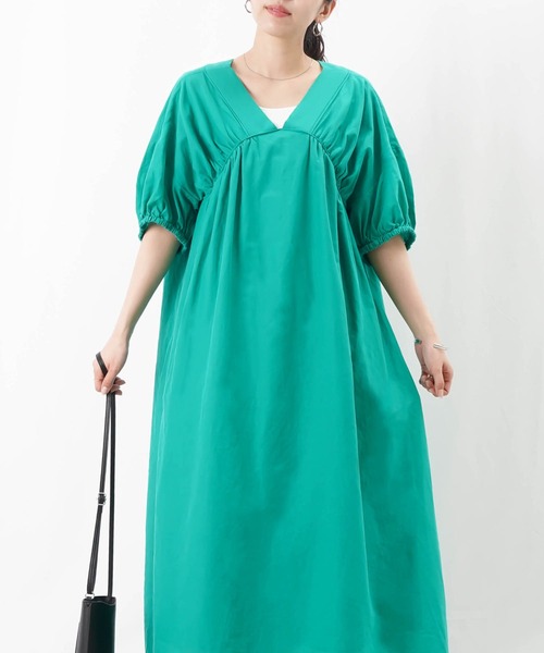 LADY LUCK LUCA ワンピース LC/LLL 綿ローンVネックワンピース
