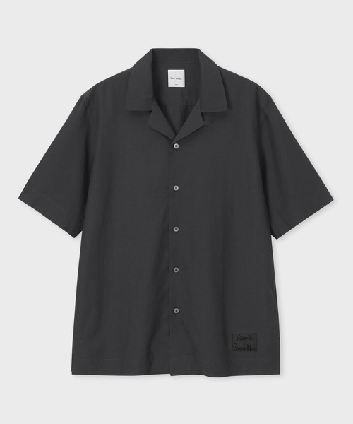 Paul Smith シャツ Cropped Logo” ソリッド オープンカラー