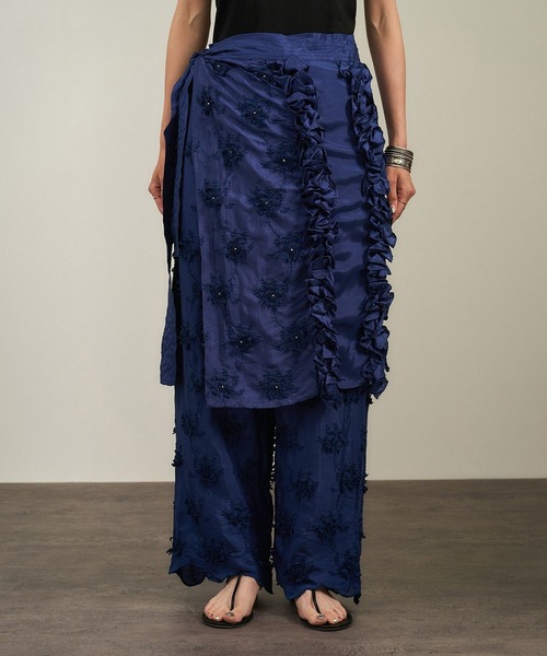 販売中crinklecrinklecrinkle apron skirt セール】crinkle crinkle crinkle Frill rayon shantung apron