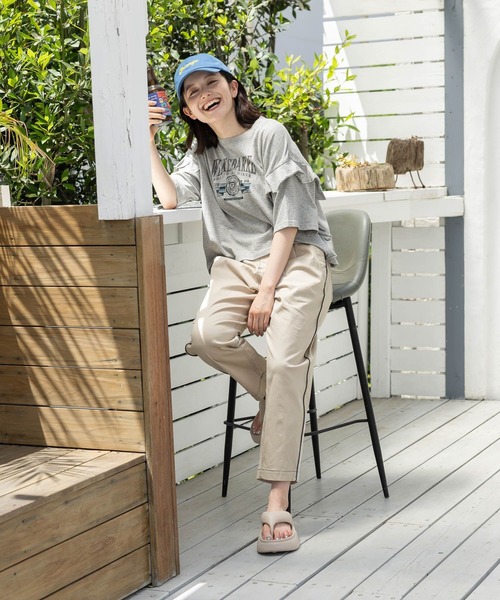 「niko and...」 半袖カットソー LARGE オフホワイト レディース