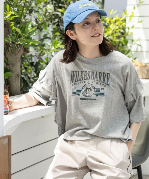 「niko and...」 半袖カットソー LARGE オフホワイト レディース