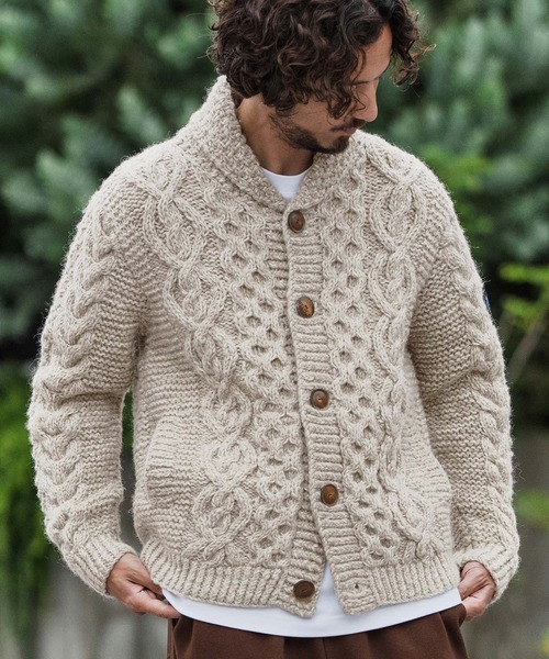 CAMBIO カンビオ カーディガン mcg3668- HIMALAYAN CLIMBERS HAND-KNIT別注 手編みショールカーディガン メンズ ZOZOTOWN Yahoo 店 - 通販 - Yahoo ショッピング