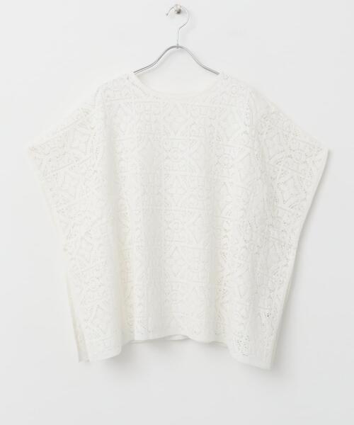 新品かぐれ コットンレースポンチョ 半袖 シャツ かぐれ tシャツ コットンレースポンチョプルオーバー レディース