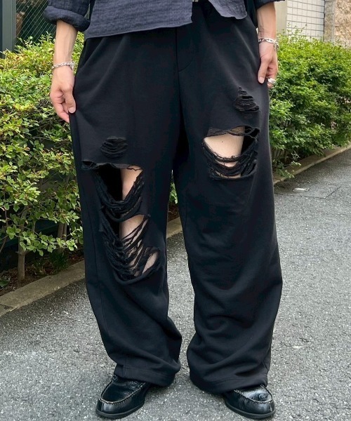 Chikashitsu+（チカシツプラス） ワイドパンツ スウェットパンツ