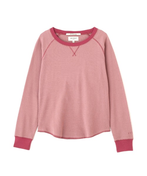 tシャツ BICOLOR HONEYCOMBI WAFFLE T-SHIRT/バイカラーハニカムワッフルTシャツ レディース AVIREX tシャツ BICOLOR HONEYCOMBI WAFFLE T-SHIRT/バイカラー
