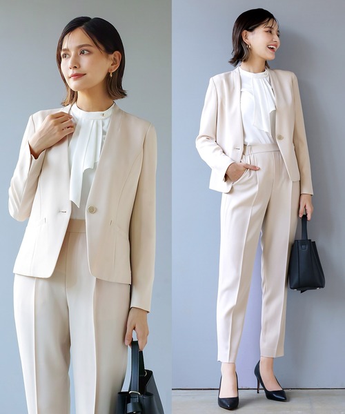 WHITE JOOLA」 パンツスーツ L ベージュ レディース : ZOZOTOWN