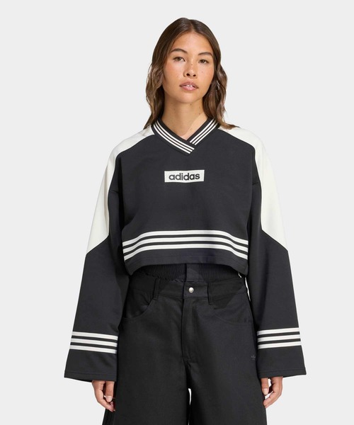 adidas アディダス トレーナー レディース F K4@9 adidas トレーナー スウェット ブロッキング クルーネック