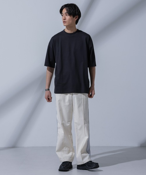 「NANO universe」 半袖Tシャツ L ホワイト メンズ