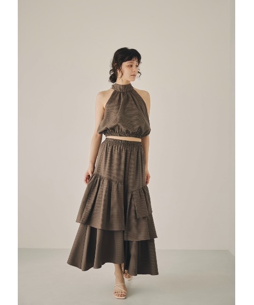 NOTRE emor（ノートルエモア） スカート random tiered check skirt