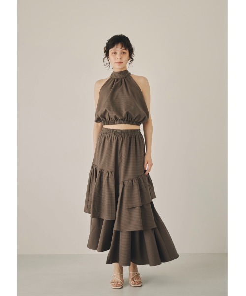 NOTRE emor（ノートルエモア） スカート random tiered check skirt