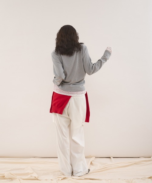 muhet ミュエータ　ヘンリーネックレイヤードロングTシャツ henley neck layered long sleeve t-shirt / ヘンリーネックレイヤード