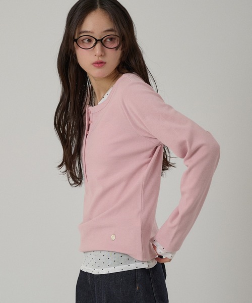 MUHET（ミュエータ） ヘンリーネック tシャツ henley neck layered