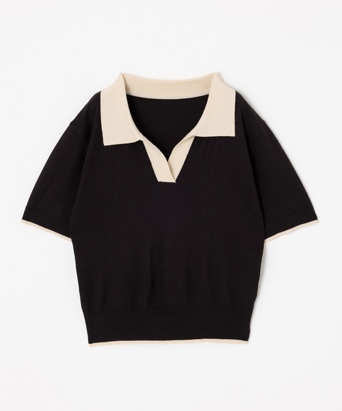 「MIEL CRISHUNANT」 半袖ニット FREE ブラック レディース_画像6