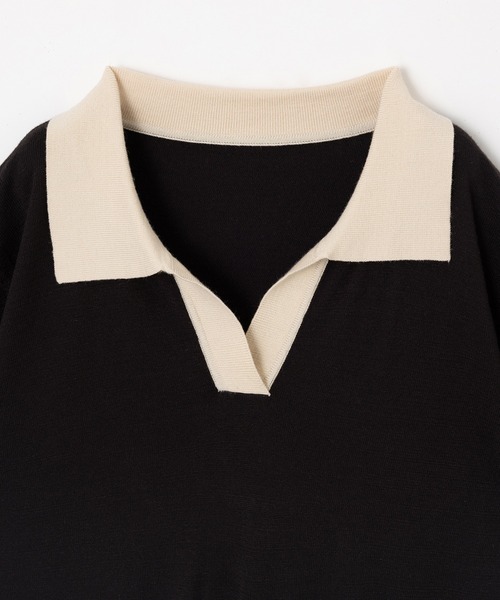 「MIEL CRISHUNANT」 半袖ニット FREE ブラック レディース_画像7