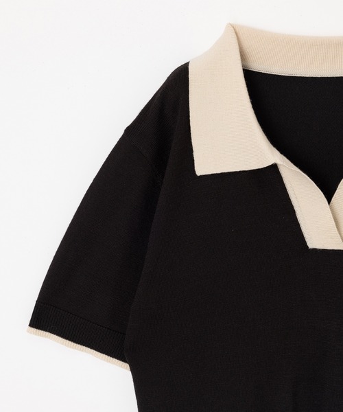 「MIEL CRISHUNANT」 半袖ニット FREE ブラック レディース_画像8