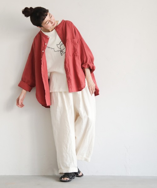 「soulberry」 長袖ブラウス M レッド レディース_画像2