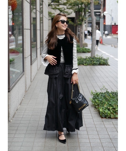 BeBeoD（ベベッド） コート アウター フリルドッキングファーベスト