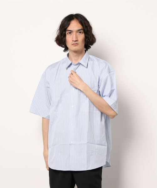 「THOMAS MASON」 半袖シャツ「URBAN RESEARCHコラボ」 MEDIUM ライトブルー メンズ_画像2