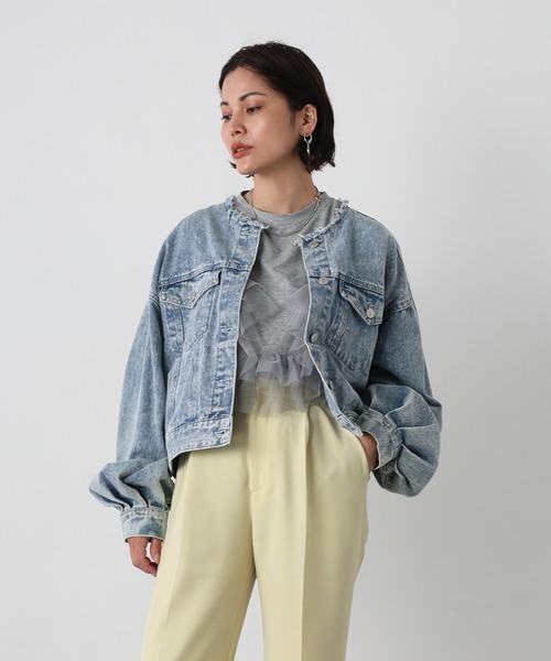 Floran デニムジャケット MEDIUM ライトブルー レディース : ZOZOTOWN