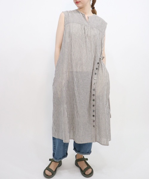「haupia」 ノースリーブワンピース MEDIUM ネイビー レディース_画像3