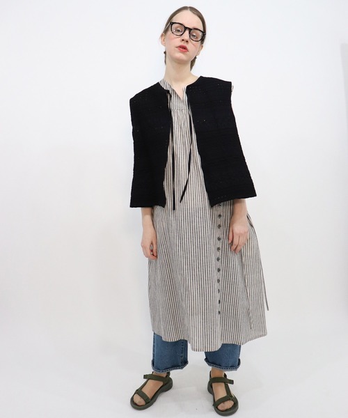 「haupia」 ノースリーブワンピース MEDIUM ネイビー レディース_画像6